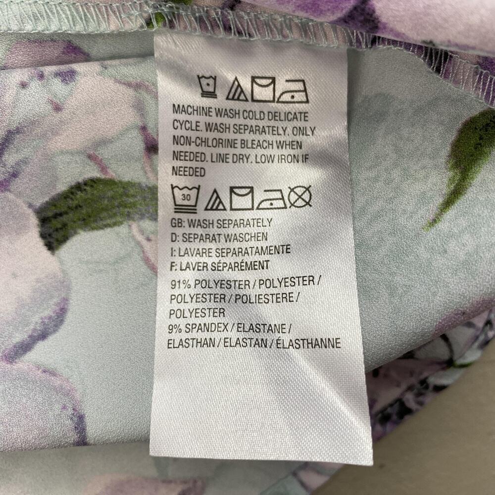 Belle Kim Gravel Top Large Blue Floral Flutter Sleeve Pastel Garden Boho A307916 - Picture 10 of 13